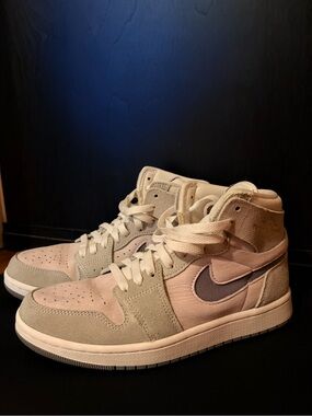 Nike Air Jordan 1 Mid Sneakers in Beige and Taupe